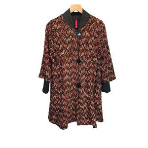 IC by Connie K embellished long cardigan jacket women's size Medium, Made in the